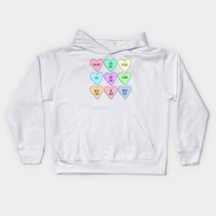 Rude Conversation Pastel Valentine's Hearts Kids Hoodie